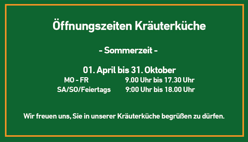 Kräurerküche Öffnungszeiten ab 2025